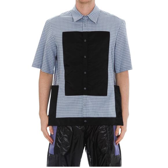 Nicomede, Gingham Shirt with Satin Detail, NWT, Large - Picture 3 of 4